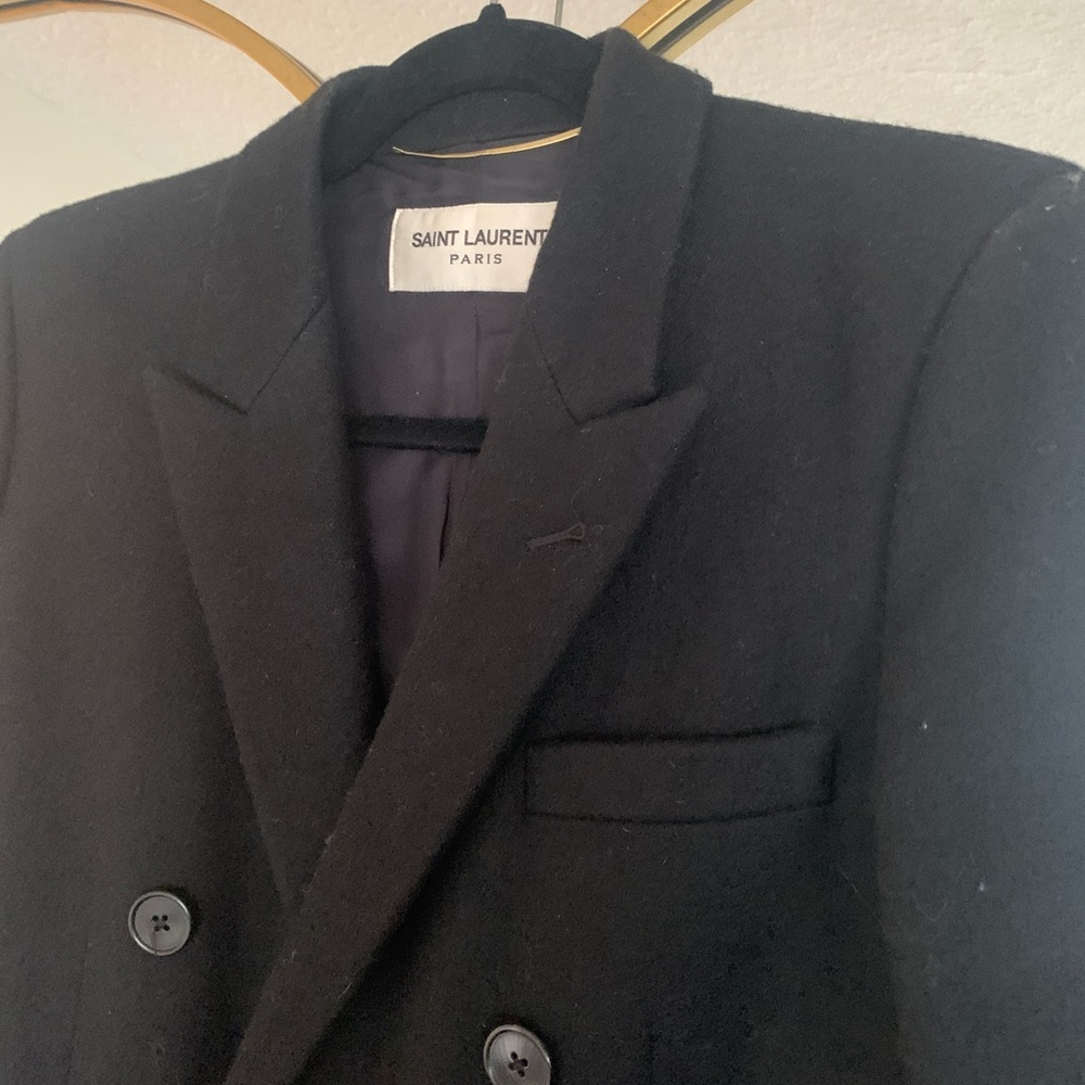 SAINT LAURENT DOUBLE BREASTED LONG COAT
